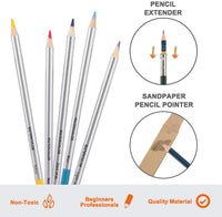 FUNSTAR Juego de lápices de dibujo, 51 piezas de kit de arte profesional de dibujo, lápices de dibujo y kit de boceto, kit completo de artista incluye lápices de grafito, palo pastel, sacapuntas y borrador - Arteztik
