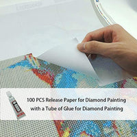 Papel de estraza para pintura de diamantes, 100 piezas (9,9 x 5,9 pulgadas) de repuesto de cubierta de pintura de diamante, con pegamento para pintura de diamantes, herramientas de pintura de diamante 5D y accesorios para adultos - Arteztik
