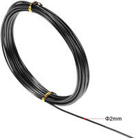 Alambre de aluminio de 16 pies de 0.079 in de diámetro, alambre de metal flexible negro para manualidades - Arteztik

