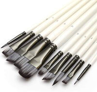 Juego de pinceles de pintura para acrílico Gouache óleo acuarela lienzo, artista cara y cuerpo, kit de pintura profesional, pinceles de arte con puntas de nailon sintético, 10 unidades - Arteztik
