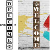 Lystin - Juego de 12 plantillas de señalización de bienvenida de hotel con 8 plantillas individuales para hacer un letrero de bienvenida + 4 plantillas de letras de números de 7 x 10.5 pulgadas para decoración de letreros de manualidades y manualidades - Arteztik
