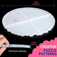 LEOBRO Moldes de resina grandes, 1 paquete de moldes de silicona para resina epoxi, incluye 4 patrones de círculo de cuartos con borde irregular, molde de resina de fundición gruesa para posavasos, alfombrilla de cuenco, colgante - Arteztik
