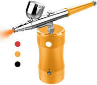 Kit de aerógrafo COSSCCI actualizado, mini pistola de aire portátil con kit de compresor, kit de pintura de una sola acción con cepillo de aire para decoración de tartas, maquillaje, arte de uñas, modelo, pintura, tatuaje, manicura (negro) - Arteztik
