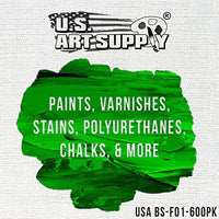 US Art Supply - Juego de pinceles de esponja de espuma para mango de madera, 25 unidades, ligero, duradero e ideal para acrílicos, manchas, barnices, manualidades, arte - Arteztik
