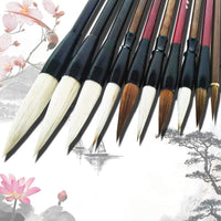 Brocha china para caligrafía, cepillo japonés para escribir pinceles Sumi de gran tamaño chino para caligrafía juego de 10 piezas - Arteztik
