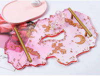 Iriisy - Bandeja grande de resina para molde de silicona, posavasos de ágata hueca irregular de geoda, moldes de fundición epoxi para hacer bricolaje, bandeja de ágata sintética, tabla de servir, posavasos, alfombrillas, decoración del hogar - Arteztik
