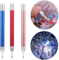 Juego de 3 herramientas de pintura de diamante 5D con luz, herramientas de pintura de diamante para manualidades, costura, accesorios de punto de cruz. - Arteztik
