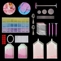 65 Pieces Diamond Painting Tools 5D DIY Diamond Painting Set Including Newest Round Wheel Diamonds Sticky Pens 21 Slots Diamond Embroidery Box and Big Trays for Adults or Kids - Arteztik
