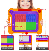 2 unidades de tamaño mediano magnético Doodle tablero de dibujo de juguete para niños y niños pequeños – Colorido grabado magnético borrable un boceto escritura almohadilla de dibujo con pluma mágica regalo clásico para niños niñas fiesta de cumpleaños - Arteztik
