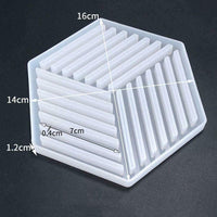 2 moldes de resina de silicona hexagonal, para moldes de resina epoxi para moldes de casting cuadrados, rectangulares, elipse y posavasos de corazón. - Arteztik
