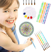 Mandala - Juego de herramientas para puntear y plantillas para pintar rocas, pintura de piedra, mandalas y arcilla con una bolsa de almacenamiento impermeable con cremallera azul para adultos - Arteztik
