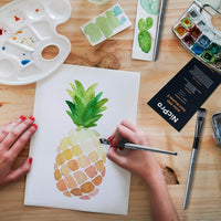 Nicpro - Juego de 10 pinceles planos para pintura artística para acuarelas acrílicas, pintura al óleo, kit de artista para niños y adultos - Arteztik

