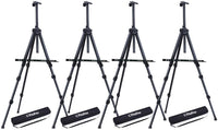 Ohuhu - Caballete para artistas, de 72 pulgadas, para exhibición, trípode de metal de aluminio, caballete de campo con bolsa para tabla/suelo/tablas abatibles, caballete de arte negro, altura ajustable de 25 a 72 pulgadas, suministros de arte escolar - Arteztik
