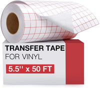 Cinta de transferencia para vinilo - 44.3 x 4.9 ft con rejilla de alineación roja para vinilo adhesivo Cricut Joy y Cricut, Silhouette Cameo papel de transferencia para vinilo para calcomanías, letreros, ventanas, pegatinas - Arteztik

