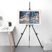 Caballete de metal Arrtx para artistas, soporte de metal, caballete de exhibición de hierro ultra grueso, fácil de transportar y configurar, altura ajustable de 35 a 82 pulgadas y peso de 3.3 libras, perfecto para artista de viaje - Arteztik
