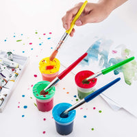 FOVERN1 60 piezas de pintura de esponja para niños, kit de pinceles de pintura para niños, juego de pinceles de pintura de espuma, tazas de pintura con 1 delantal de pintura impermeable - Arteztik
