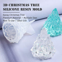 2 unids árbol de Navidad resina de silicona molde 3D creativo resina epoxi molde de fundición árbol de Navidad noche luz titular DIY arte arte fabricación herramientas hogar fiesta decoración regalo - Arteztik
