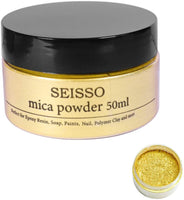 SEISSO Lake Blue Mica Powder, 50g/1.8oz Bottled Powder Pigments Colorful Natural Epoxy Resin Dye for Slime, Candle Soap Making, Bath Bomb Dyes, Cosmetic, DIY Crafts, Nail Arts - Arteztik
