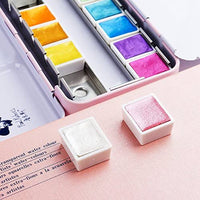 Colores Paul Rubens Artist Grado Acuarela Pasteles Sólidos de Viaje Bolsillo Set Gouache Pintura con Caja de Metal - Arteztik
