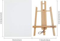 Caballete MEEDEN con juegos de lienzo, caballete de mesa de madera de haya de 11.8 in de alto y lienzo estirado de 9.1 x 11.8 in para pintar, manualidades, dibujos, juegos de decoración, paquete de 6 - Arteztik
