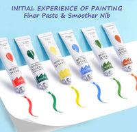 Juego de pintura acrílica de 24 colores con 3 pinceles, 1 paleta, 1 lienzo, perfecto para lienzo, madera, cerámica, tela, pigmentos no tóxicos y ricos para niños, adultos principiantes, estudiantes y artistas (0.4 fl oz). - Arteztik
