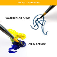 Pinceles de pintura Artista para Pintura Acrílica Aceite de acuarela - Brochas de pintura corporal y facial Best Art Supplies - Juego de 7 pinceles para adultos y niños - Arteztik
