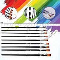 Amagic - Juego de 9 pinceles de punta plana con estuche para acuarela de aceite acrílico, kits de pintura profesional con puntas de nailon sintético, mango largo de madera - Arteztik
