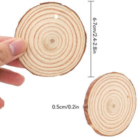 CEWOR - Rebanadas de madera natural, 68 piezas de 6,4 a 2.7 in, kit de madera sin terminar con agujeros de madera para adornos de Navidad, manualidades, manualidades, decoración rústica de boda - Arteztik
