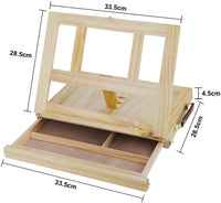 Caballete de escritorio de madera con cajón de almacenamiento para artistas, mesa ajustable, caballete de dibujo, soporte para libros de dibujo, suministros de pintura artística portátil - Arteztik
