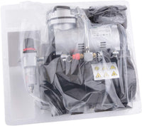 TIMBERTECH Compresor de aerógrafo profesional mejorado con tanque de 3 L, ABPST08 compresor de aire silencioso con ventilador de refrigeración para aerógrafo, pintura, maquillaje, estudios de uñas y tatuajes, Hobby - Arteztik

