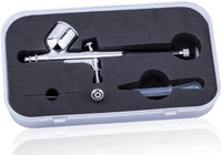 Timbertech Airbrush Kit with Compressor and Paint AS-186K, Airbrush Compressor with 3L Air Tank, Dual Action Gravity Feed Airbrush Gun, 5 Primary Opaque Acrylic Paints, Airbrush Hose (110-120V) - Arteztik
