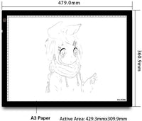 Huion 23.62 inches Lightpad Ultra-Thin 50000 horas de vida Lightbox para calcar Picture - Arteztik
