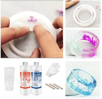 Kit de fundición y recubrimiento de resina epoxi para arte, joyas, manualidades, 32 onzas con kit de herramientas 4 tazas de medición, 3 palos, 1 par de guantes de goma por PUDUO - Arteztik
