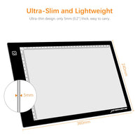 XCSOURCE A4 caja de luz ultra slim LED Light Pad Artcraft tablero de dibujo plantilla Tracing tatuaje Copia mesa Pad con brillo ajustable xc702 - Arteztik
