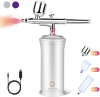 Kit de aerógrafo de mano, mini compresor de aire portátil pistola de pulverización de una sola acción USB recargable juego de aerógrafo para maquillaje, decoración de tartas, arte de decoración de uñas, pintura de tatuajes de manicura - Arteztik
