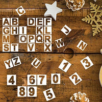 36Pcs Alphabet Letter Stencils, 4 inch Reusable Plastic Letter and Number Stencils for Wood, Wall, Chalkboard, Painting Learning, Home Craft Decoration, DIY School Art Projects - Arteztik
