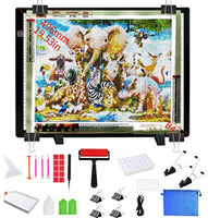 Juego de almohadillas de luz de pintura de diamante, tablero de luz grande de 15.8 × 11.8 pulgadas, caja de luz regulable B4 2021, tablero de luz de diamante con herramientas completas de pintura de diamante y accesorios - Arteztik
