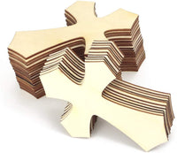 BcPowr 60 piezas de madera sin acabar, piezas de madera en forma de cruz, cruz colgante para manualidades, escuela dominical, iglesia, decoración del hogar religioso, 2.8 x 4.3 x 0.1 in - Arteztik
