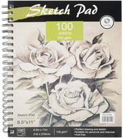 CONDA - Cuaderno de bocetos de 8.1 x 11.4 in, 100 hojas (3.53 oz/m²), encuadernado en espiral, papel de dibujo duradero sin ácido para dibujar pintura - Arteztik
