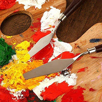 Bestgle - Juego de cuchillos de paleta de acero inoxidable flexible con espátulas para pintura artística y aceites, acrílicos, manualidades, madera y acero inoxidable, M - Arteztik
