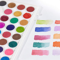 TBC The Best Crafts juego de pintura de acuarela de 36 colores, juego de sartenes de acuarela portátil de viaje con pincel de pintura, tarta de acuarela de calidad estudiantil para niños - Arteztik
