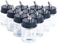 YaeKoo 10 botellas de cristal transparente de 22 cc y tapa con conector de metal - Arteztik
