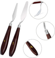 5 piezas pintura mezclar raspador, Marrywindix espátula de acero inoxidable cuchillo de paleta pintura al óleo accesorios mezcla de color - Arteztik
