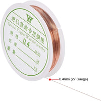 Uxcell - Alambre de cobre para manualidades (calibre 27, 0.016 in, diámetro de 0.016 in), color rojo - Arteztik
