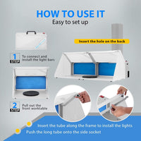 VIVOHOME - Cabina de aerografía portátil de doble unidad con iluminación LED para modelo, tarta, manualidades, uñas, juguete - Arteztik
