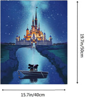 Karyees 16x20In Castle Paint by Numbers Kits Castle DIY Painting by Numbers Castle DIY Canvas Painting by Numbers Acrylic Painting Kits Paint by Numbers for Adult and Kids Castle Painting Picture - Arteztik
