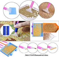 Benote accesorios de pintura de diamante, 5D kits de herramientas de pintura de diamante con bolígrafo de taladro LED, bandeja de luz Kits de pintura de diamante para arte DIY Craft Adultos o niños - Arteztik
