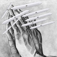 Mukum - 25 herramientas de dibujo para mezclar muñones y tortilones con bocetos de papel de lija, sacapuntas, herramienta de extensión de lápiz para dibujar - Arteztik

