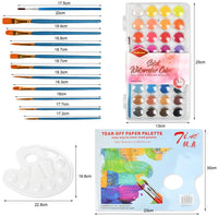 YOTINO Juego de pintura para acuarela, 36 colores, pastel de acuarela profesional sólido con paleta y almohadilla de papel para niños, adultos, principiantes, profesionales - Arteztik
