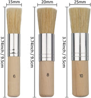 Evenwils - Juego de 3 pinceles de madera con cerdas naturales para pintura acrílica, pintura al óleo, pintura de acuarela, proyectos de plantilla, tarjetas, manualidades - Arteztik
